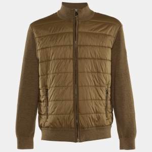 Polo Ralph Lauren Brown Nylon & Knit Zip Up Jacket XXL