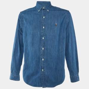 Polo Ralph Lauren Blue Denim Button Front Shirt L