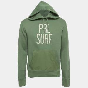 Pre Owned Polo Ralph Lauren Green Printed Cotton Hoodie S