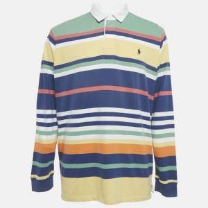 Pre Owned Polo Ralph Lauren Multicolor Striped Jersey Polo T-Shirt XL
