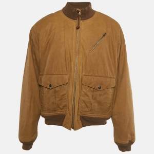 مملوكة مسبقًا جاكيت بولو رالف لورين قطني بني بسحاب أمامي مقاس ضخم -  إكس إكس لارج