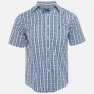 Pre Owned Polo Ralph Lauren Blue Checks Cotton Short Sleeve Shirt M