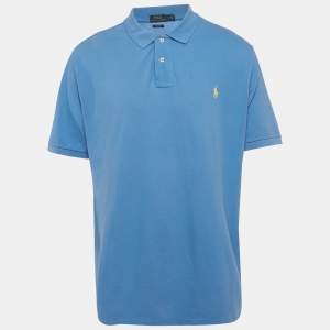 مملوكة مسبقًا Polo Ralph Lauren Blue Cotton Pique Polo T-Shirt XL