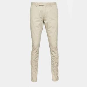 Pre Owned Polo Ralph Lauren Beige Gabardine Stretch Slim Fit Pants L