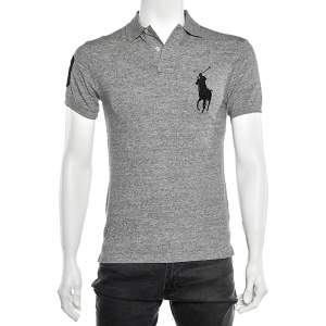 Polo Ralph Lauren Grey Cotton Pique Summer Classic Slim Fit Polo T-Shirt S
