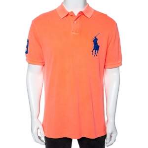 Polo Ralph Lauren Neon Orange Cotton Pique Slim Fit Polo T-Shirt XL