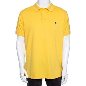 Polo Ralph Lauren Yellow Cotton Pique Custom Fit Polo T-Shirt XL