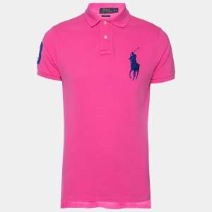 Polo Ralph Lauren Pink Cotton Pique Custom Fit Polo T-Shirt M