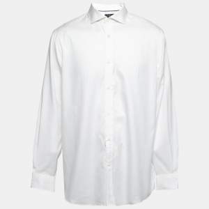 قميص بولو من رالف لورين قطن أبيض بأزرار أمامية مقاس كبير جداً ( إكس لارج )