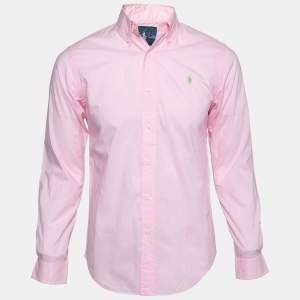 Pre Owned Polo Ralph Lauren Pink Cotton Button Front Shirt S