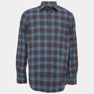 Pre Owned Polo Ralph Lauren Multicolor Checkered Cotton Classic Fit Button Front Shirt L