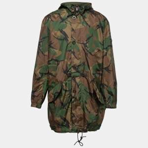 Pre Owned Polo Ralph Lauren Green Camo Synthetic Military Marsh Coat XL