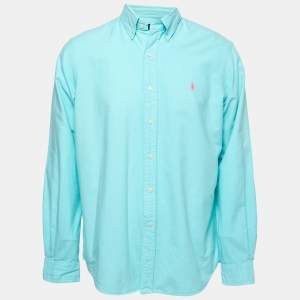 Pre Owned Polo Ralph Lauren Blue Cotton Full Sleeve Shirt L