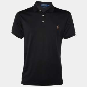 Polo Ralph Lauren Black Cotton Knit Polo T-shirt L