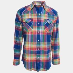 Pre Owned Polo Ralph Lauren Multicolor Checked Cotton Button Front Full Sleeve Shirt M