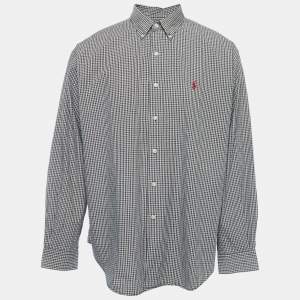 Polo Ralph Lauren Brown Mini Plaid Cotton Button Down Full Sleeve Shirt XL