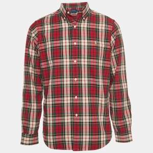 Pre Owned Polo Ralph Lauren Red Checked Cotton Flannel Shirt M