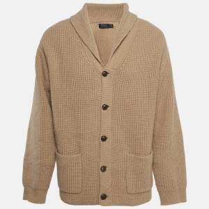 Polo Ralph Lauren Beige Wool and Cashmere Knit Buttoned Cardigan XL