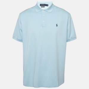Polo Ralph Lauren Light Blue Stretch Mesh Knit Polo T-Shirt XL