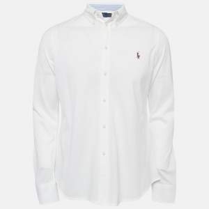 Pre Owned Polo Ralph Lauren White Cotton Pique Shirt XL