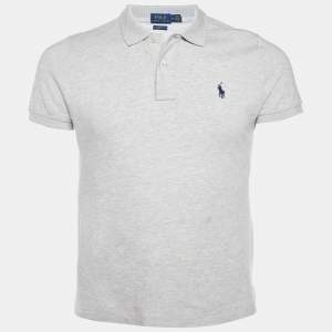 Polo Ralph Lauren Grey Cotton Pique Polo T-Shirt M