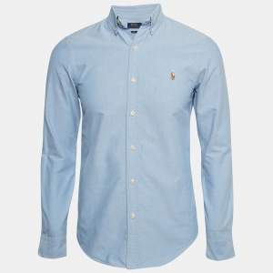 Pre Owned Polo Ralph Lauren Blue Cotton Buttoned Front Shirt S