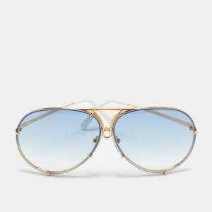 مملوكة مسبقًا Porsche Design Gold Tone/Blue Gradient P'8478 Aviator Sunglasses