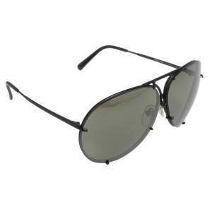 Porsche Design Black/Green P'8478 Mirrored Aviator Sunglasses