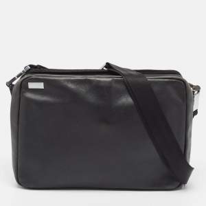 Porsche Design Black Leather Zip Laptop Bag