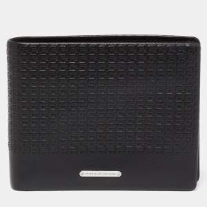 Porsche Design Black Logo Embossed Leather Bifold Wallet