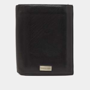 Porsche Design Black Leather Logo Plaque Tri-Fold Wallet