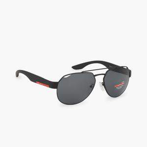 Pre Owned Prada Black Linea Rossa Polarized Aviator Sunglasses