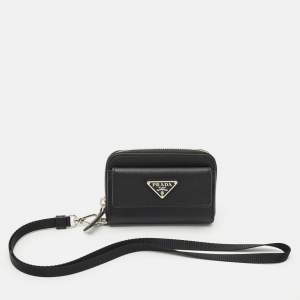 Prada Black Saffiano Leather Coin Purse