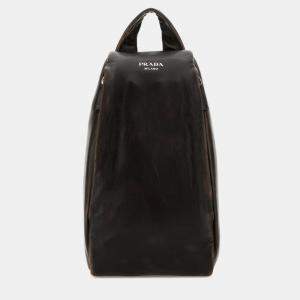 Pre Owned Prada Nappa Leather Backpack Moro Dark Brown Bag