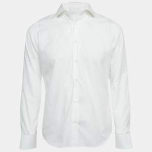 Prada White Cotton Formal Shirt M