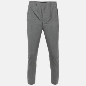Prada Grey Wool Buttoned Straight Fit Trouser XL