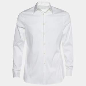 Prada White Cotton Long Sleeve Shirt S