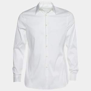Prada White Cotton Long Sleeve Shirt S