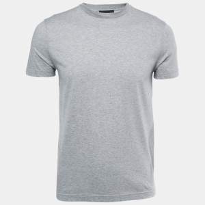 Prada Grey Cotton Crewneck T-Shirt S