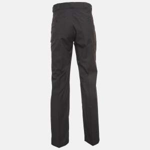 Prada Grey Wool Buttoned Formal Trousers XS 
