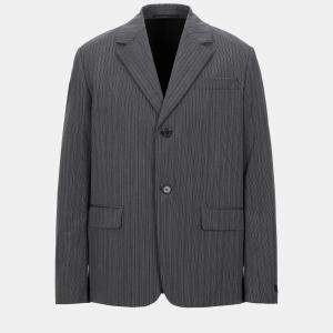 Prada Grey Striped Virgin Wool Blazer L (IT 50)