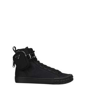 Prada Black Wheel Re-Nylon Gabardine high-top Sneakers Size EU 42 UK 8