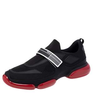 Prada Black/Red Mesh Cloudbust Sneakers Size 44