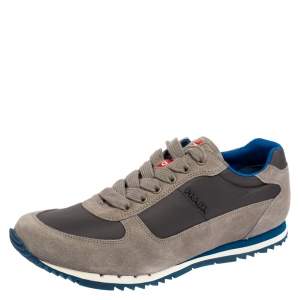 Prada Grey Suede And Nylon Runners Sneakers Size 41