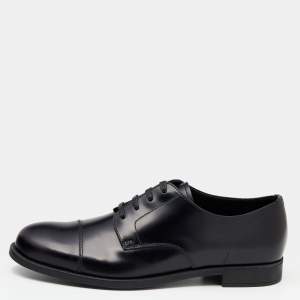 Prada Black Leather Lace Up Oxfords Size 41