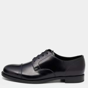 Prada Black Leather Lace Up Oxfords Size 41