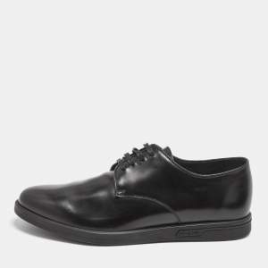 Prada Black Leather Lace Up Derby Size 43.5