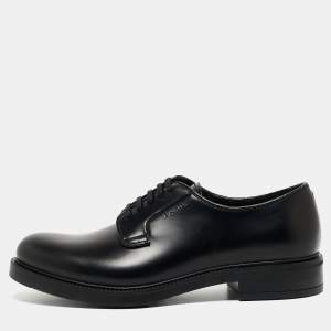 Prada Black Leather Lace Up Derby Size 40 
