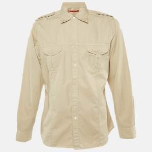 Pre Owned Prada Sport Beige Cotton Button Front Shirt XL 