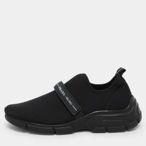 Prada Sport Navy Blue Neoprene Velcro Slip On Sneakers Size 38